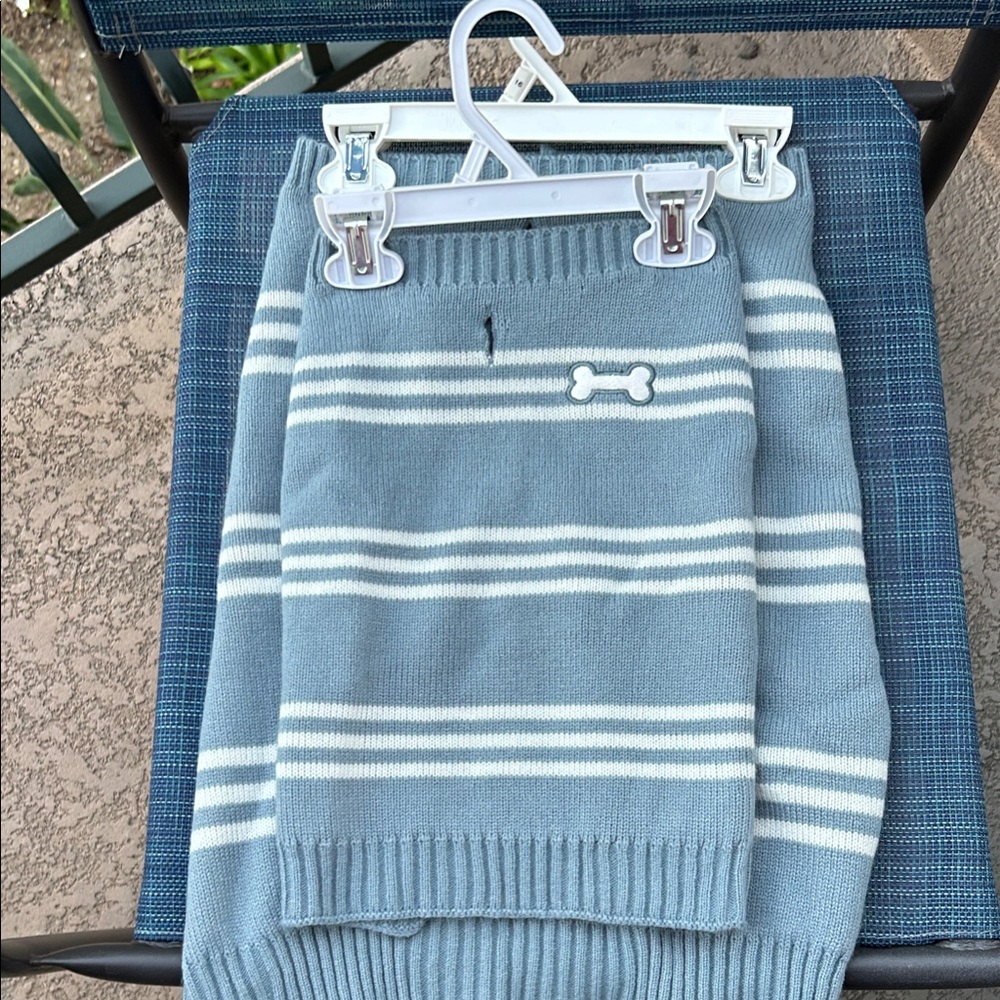 Dog Sweater Set , Blue & White Stripped